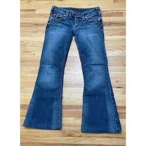 Silver Western Glove Works Tuesday Women's 28 Blue Jeans Denim Cotton Flare Y2k